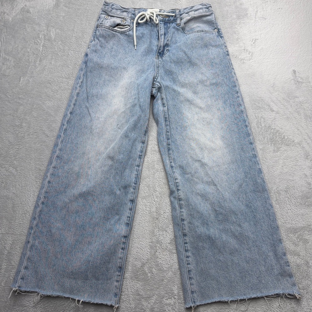PacSun Jeans Mens 30x30 Blue Extreme Baggy Wide Leg Drawstring Raw Hem Denim